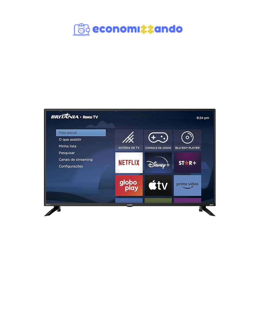Smart TV 42” Britânia Roku TV Dolby Audio BTV42G6FR2CP