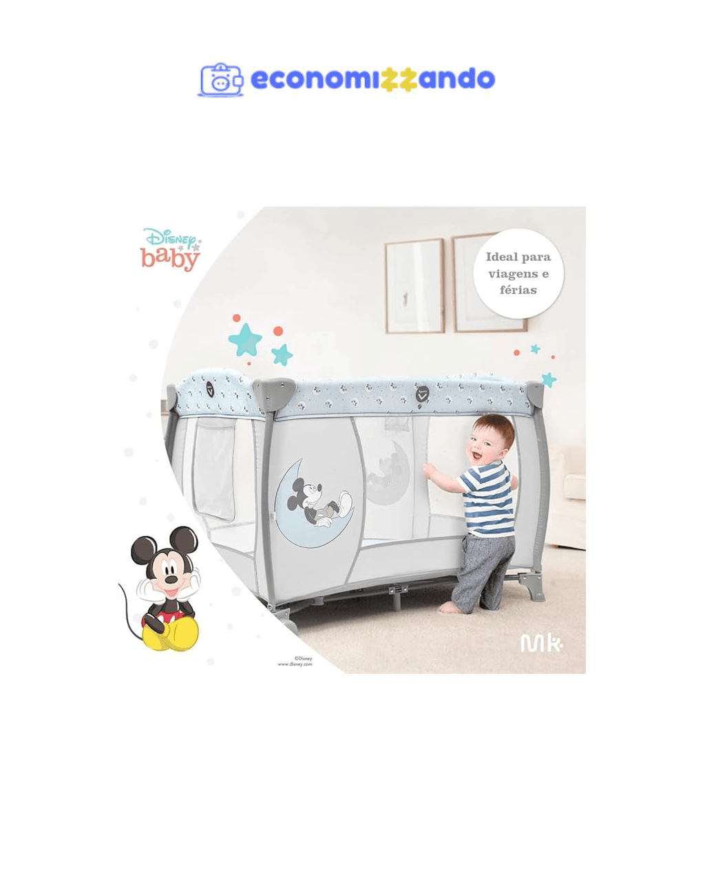 Berço Desmontável 0-15 Kg Mickey Milky Way Multikids Baby - BB442