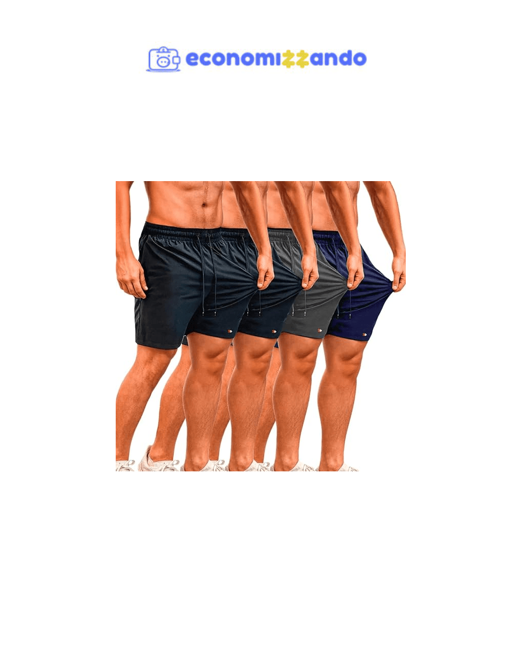 Kit 4 Bermuda Shorts Tactel Sandrini Elastano Academia Praia