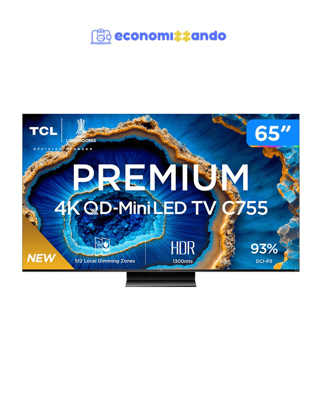 Smart TV 65" 4K UHD QLED Mini LED TCL 65C755