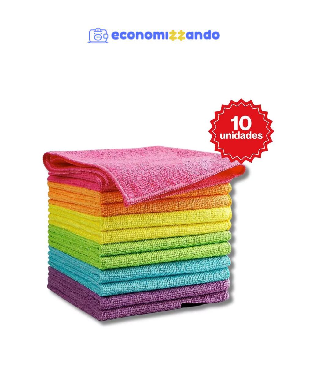 Kit 10 Panos De Limpeza Microfibra alta absorção Multiuso