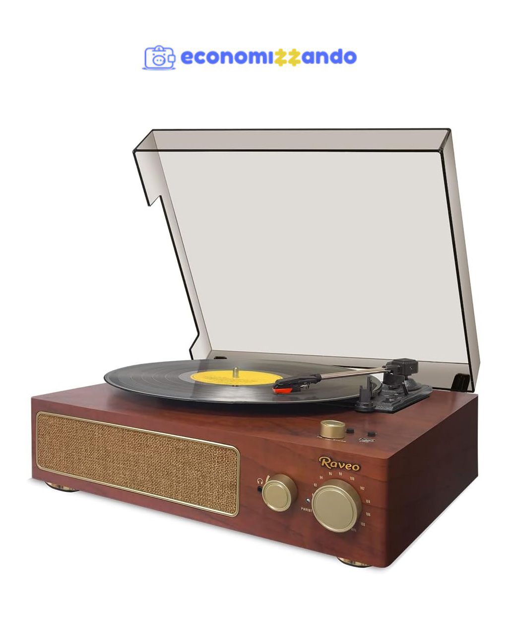 Raveo Vitrola Studio MAPLE com Toca-discos, Cor: MARROM