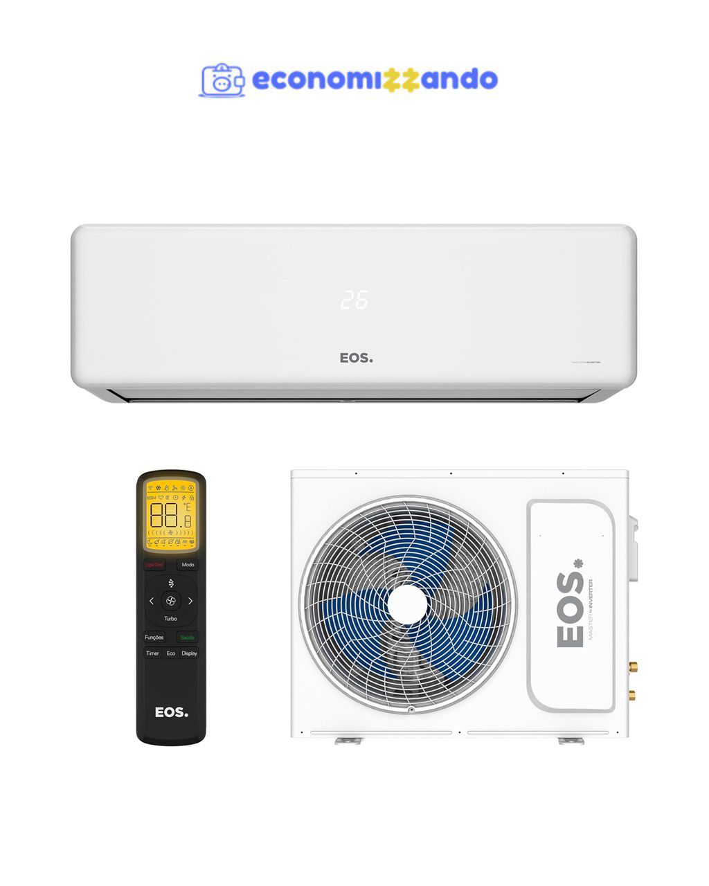 Ar-Condicionado Split Inverter 12000 BTUs EOS Master Inverter High Wall Quente e Frio EASM12001IQI/EASM12001IQE 220V