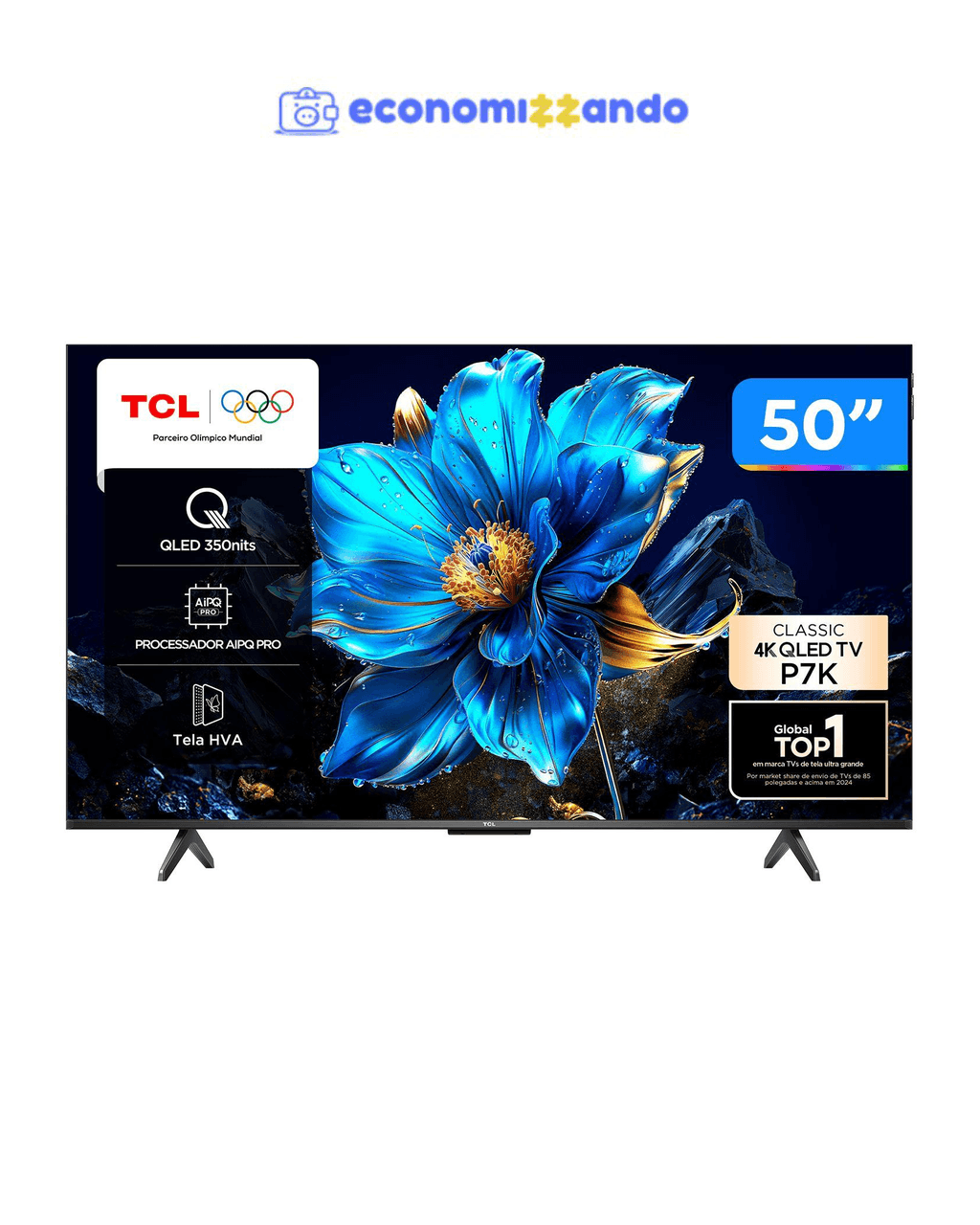 Smart TV 50" TCL 4K UHD QLED 50P7K 