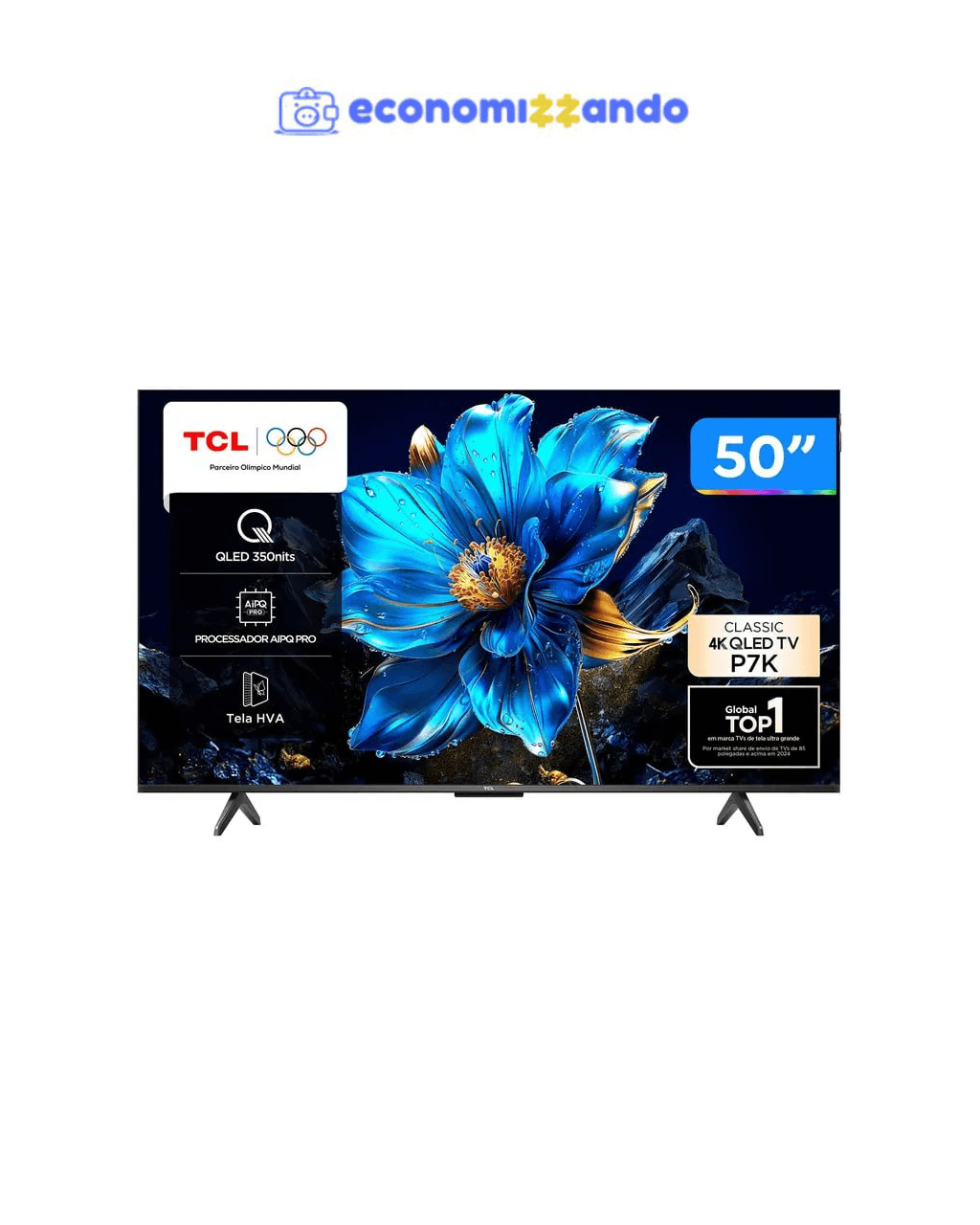 Smart TV 50" TCL 4K UHD QLED 50P7K