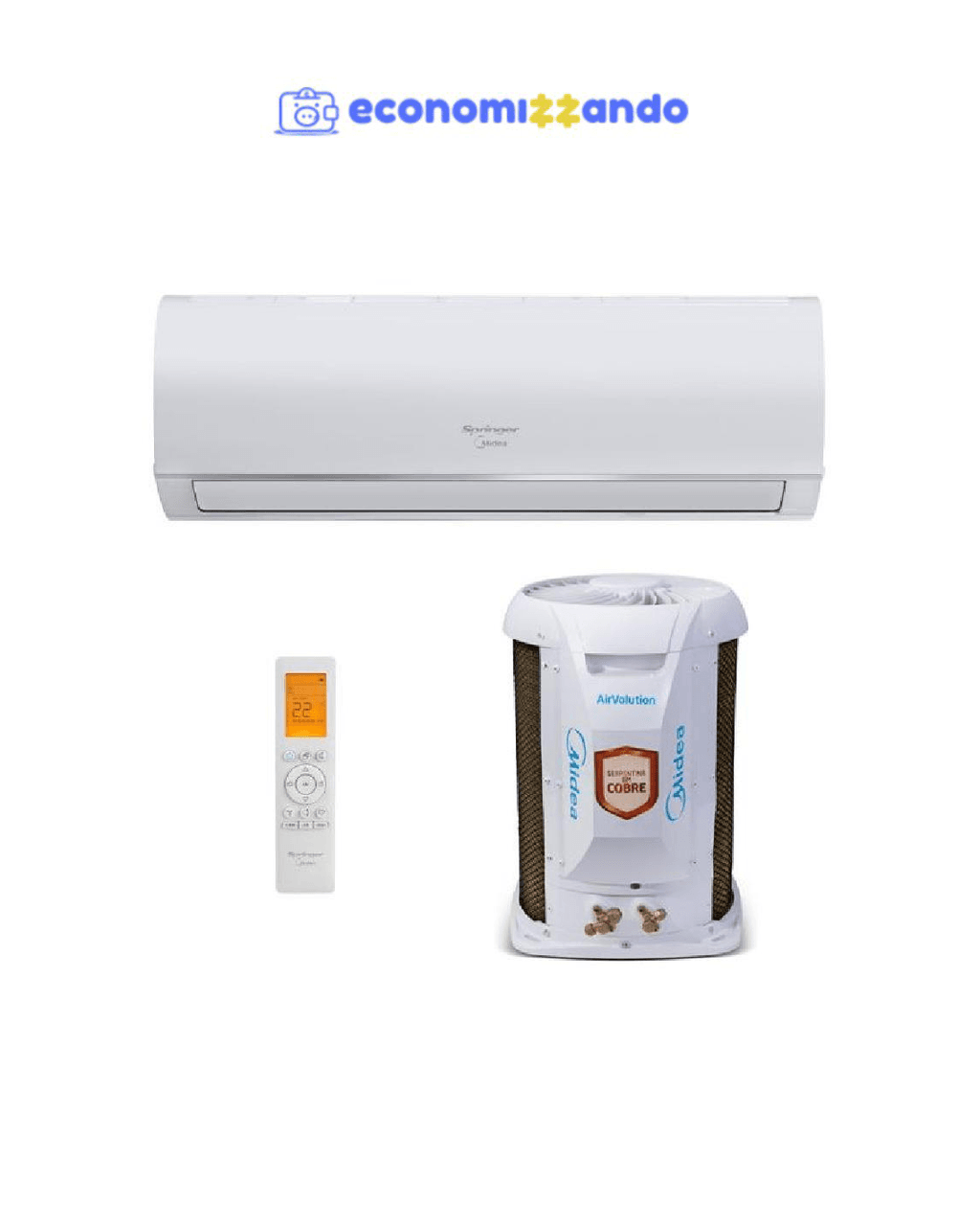 Ar Condicionado Split Hi Wall Springer Midea Airvolution 12000 BTUs Frio 42AFFCI12S5 - 220V