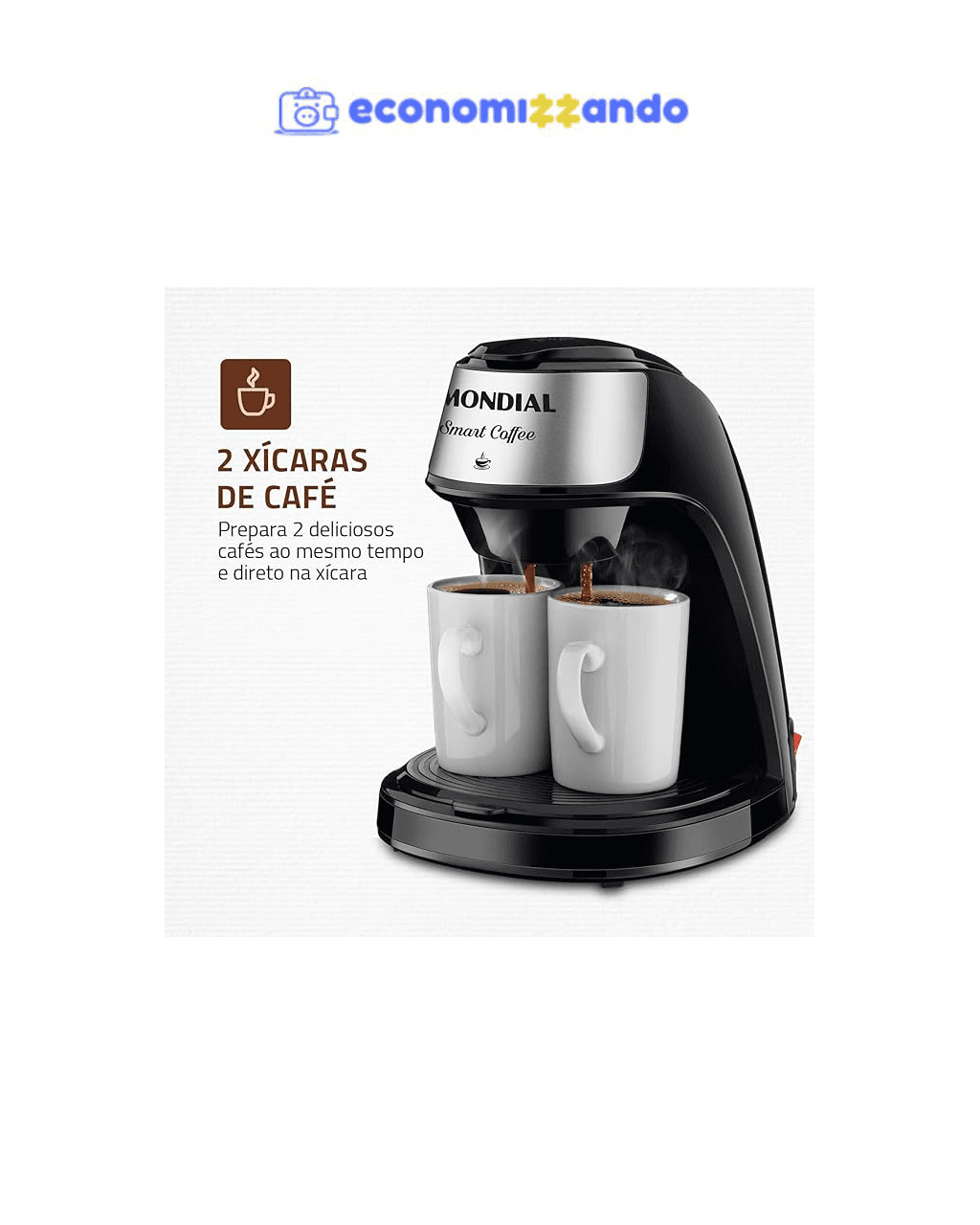Cafeteira Elétrica Smart Coffe, Mondial, Preto/Inox, 500W, 110V - C-42-2X-BI