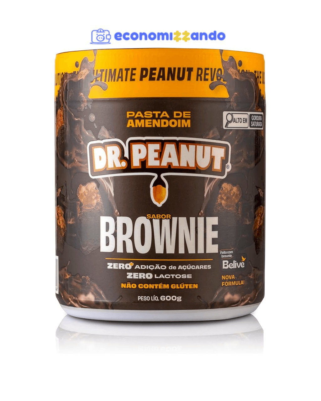 Dr Peanut Pasta De Amendoim Sabor Brownie Com Whey Protein 600G Dr. Peanut