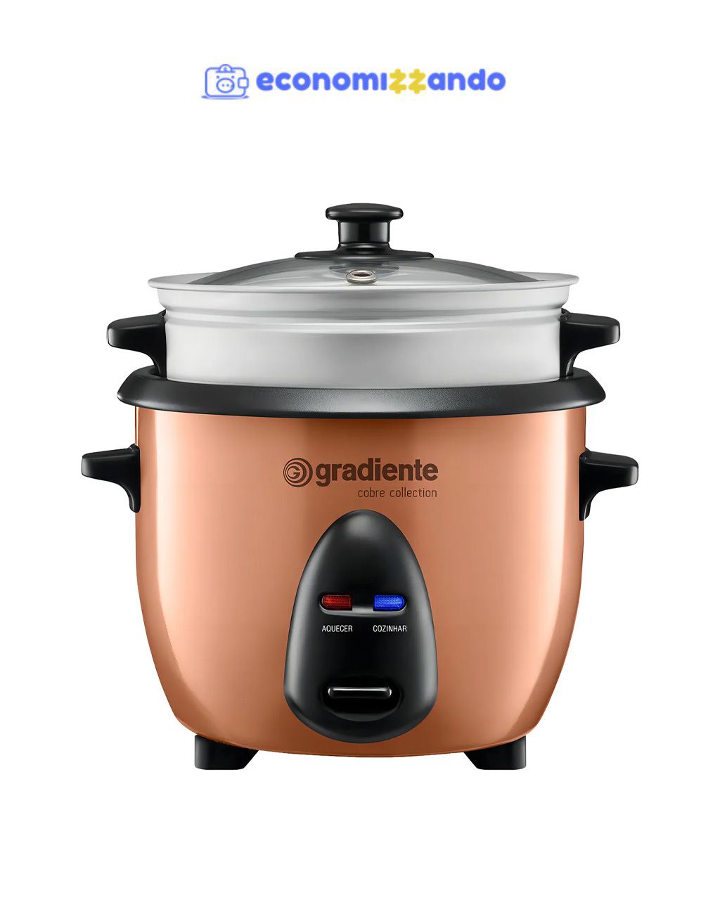 Panela Risoteira Gradiente Multiuso Com Vaporeira Allday Cor Cobre PGPM172 Frequência 60Hz