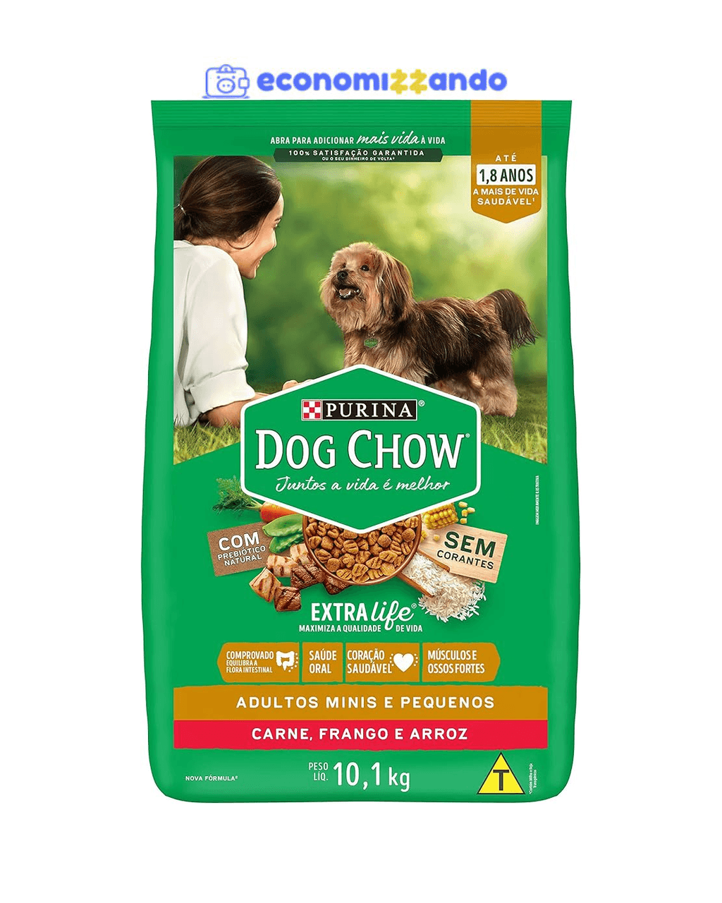 Purina Dog Chow Ração Cães Adultos Pequenos Dog Chow Carne E Frango 10 1Kg