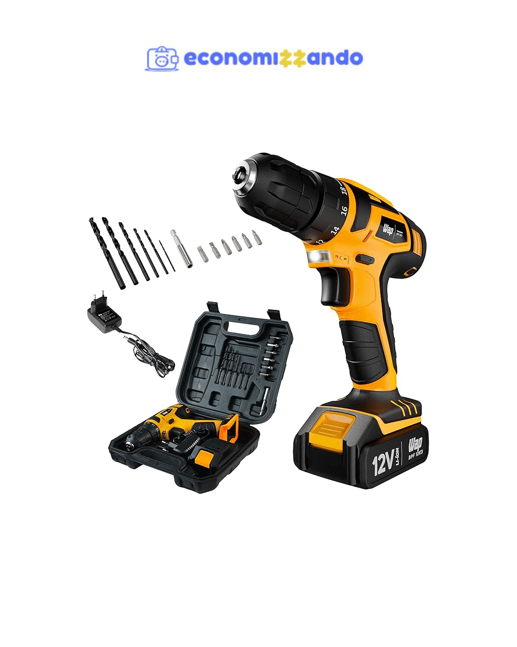 WAP Parafusadeira e Furadeira à Bateria 12V BPF-12K3