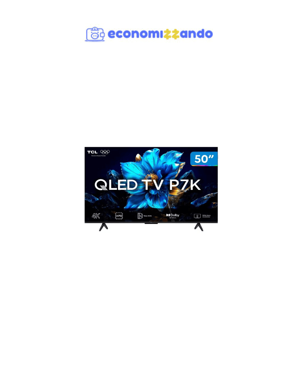 Smart TV 50" TCL 4K UHD QLED 50P7K