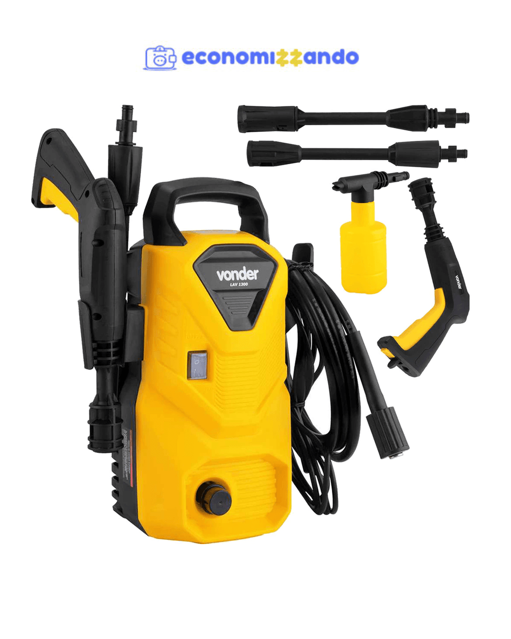 Lavadora de Alta Pressão Potente Compacta 1200W Porta Detergente Lav1300 Vonder