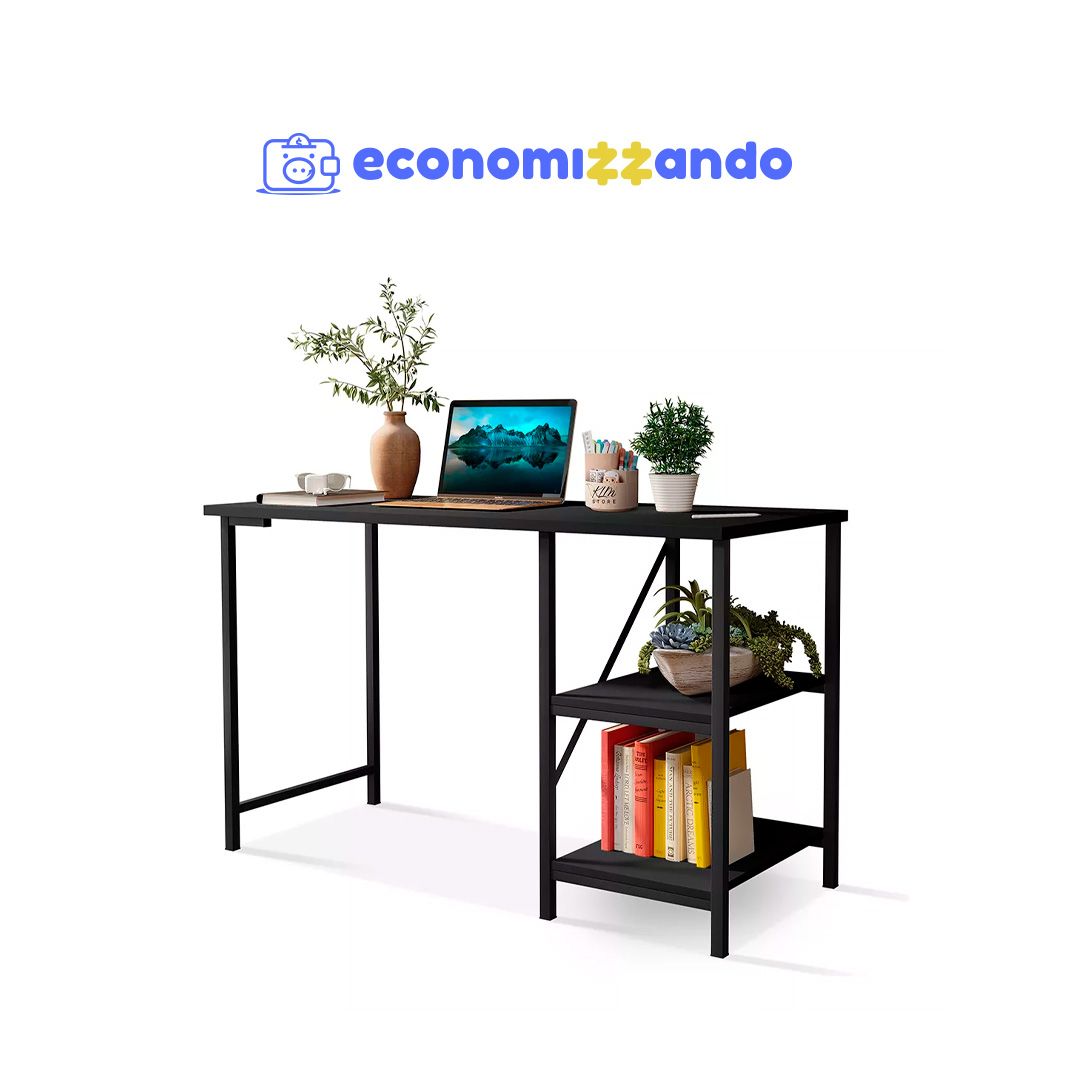 Escrivaninha Mesa Office Estudo Estilo Industrial Cor Preto 1,10m Klm Store