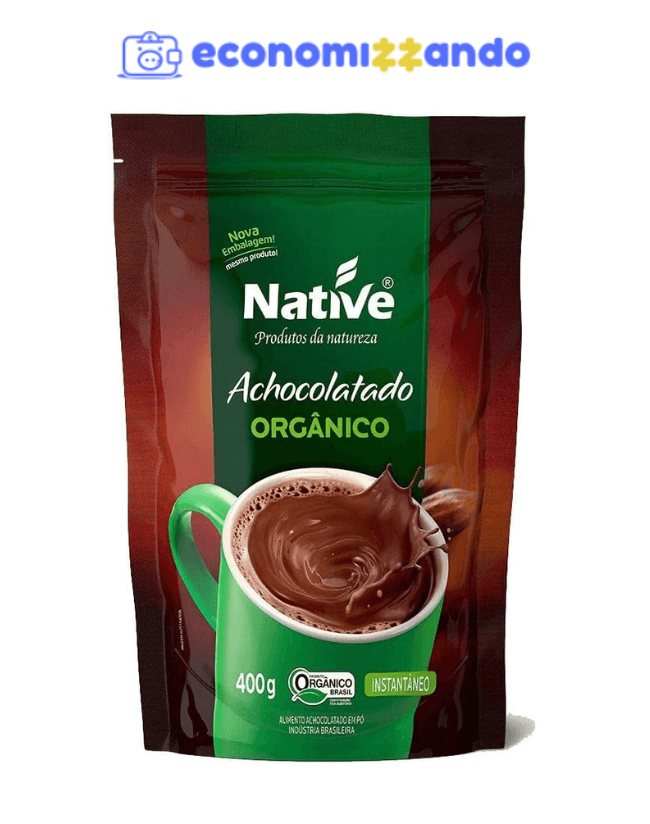 Achocolatado Orgânico, Native, Chocolate, 400g, Pacote de 1