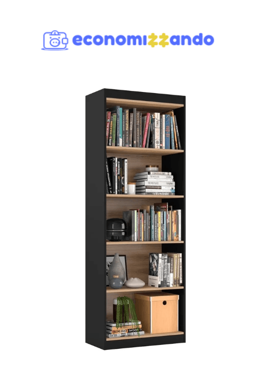 Livreiro EeA Móveis Space para Sala ou Escritório - Preto