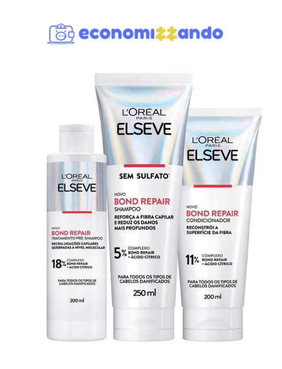 Kit L'Oréal Paris Elseve Bond Repair Shampoo   Condicionador   Pré Shampoo