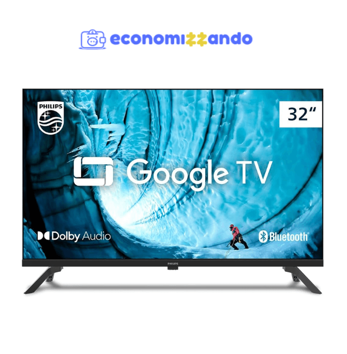PHILIPS, Smart TV, 32'' HD, 32PHG6909/78, Google TV, Comando de Voz, HDR