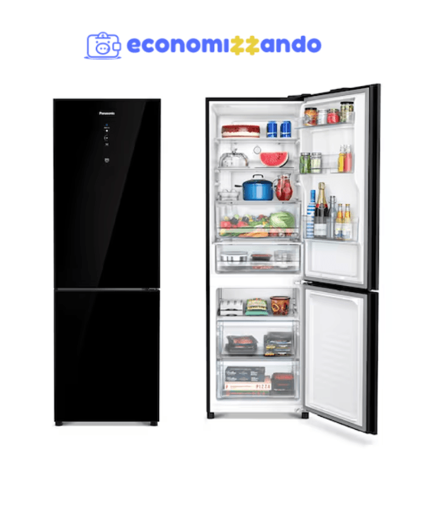 Geladeira Panasonic Frost Free 397L A    Black Glass - NR-BB41GV1B - 110V