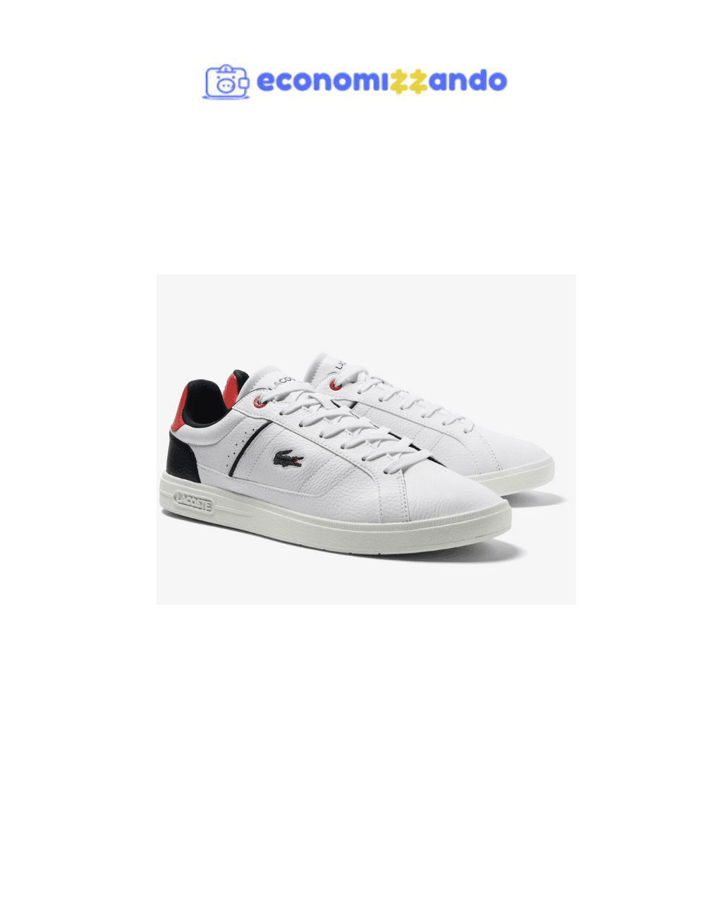 Tênis Couro Lacoste Europa Masculino - Off White
