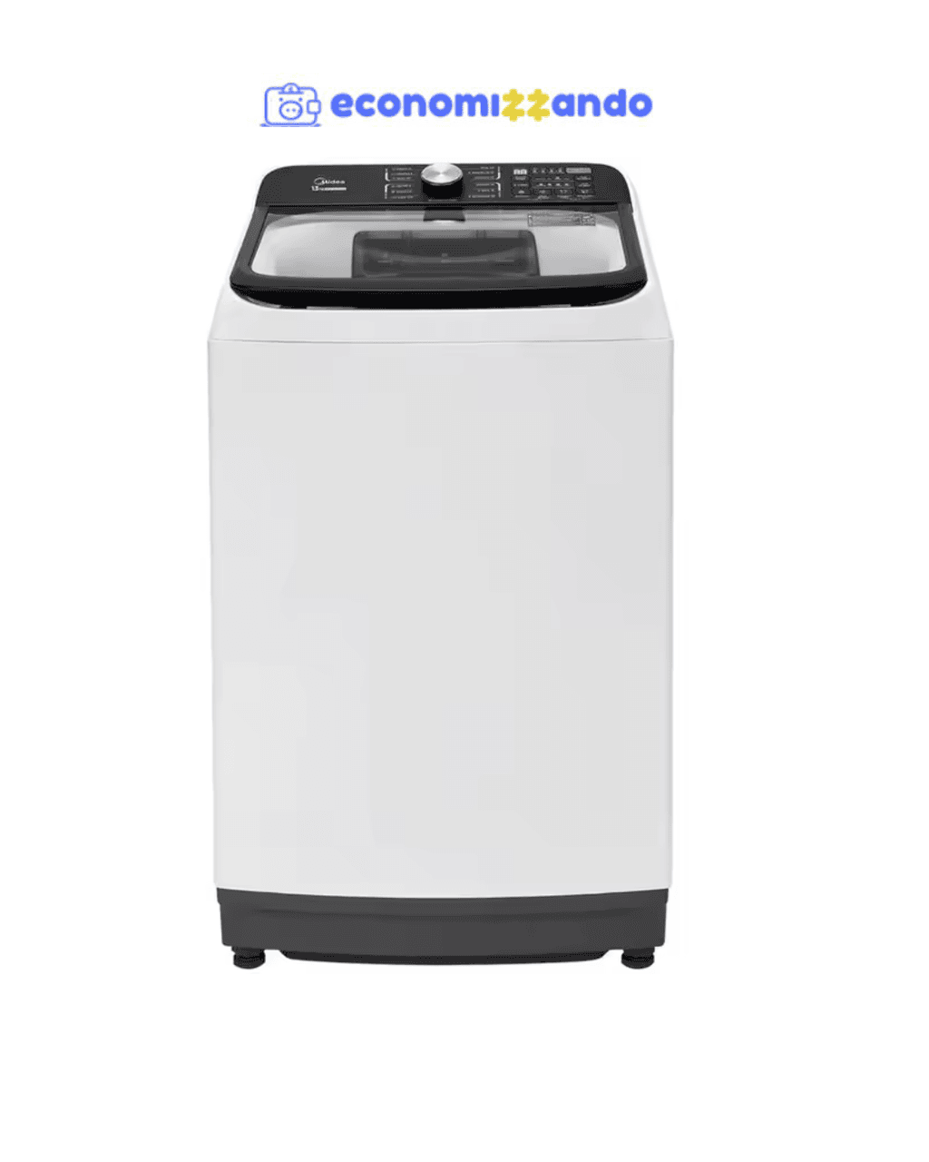  Lavadora de Roupas Midea 13kg Cesto Inox 13 Programas de Lavagem Branca Wave Agitator  
