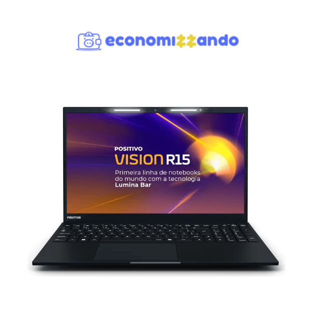 Notebook Positivo Vision R15 Lumina Bar, Amd Ryzen 7 8gb 256gb, Tela 15 Full Hd Antirreflexo, Linux - Preto