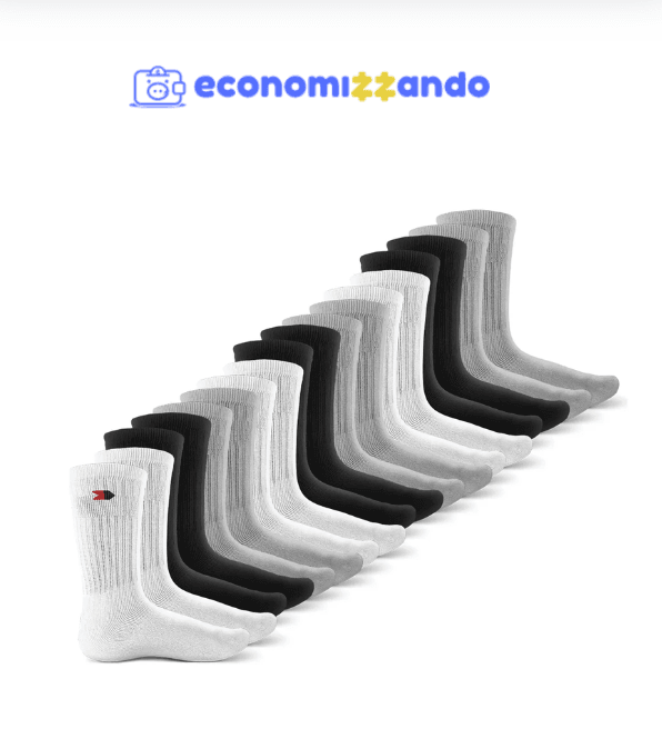 Kit 15 Pares Meias Sport Algodão Cano Alto Sandrini Conforto