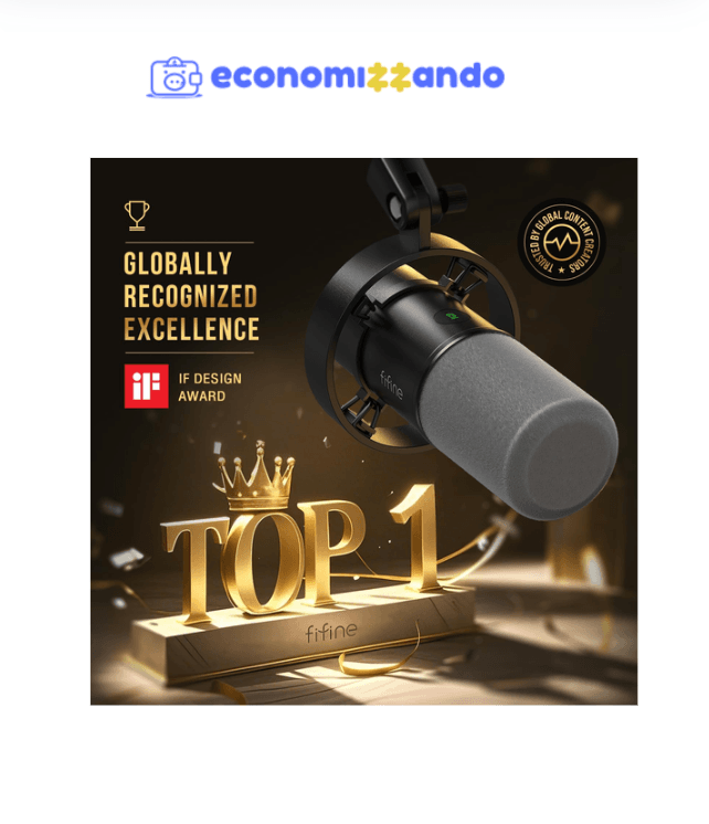 FIFINE Microfone dinâmico, microfone para PC de gravação de podcast XLR/USB para streaming vocal, mic de metal de estúdio com mudo, conector de fone ouvido, controle de volume de monitoramento- K688
