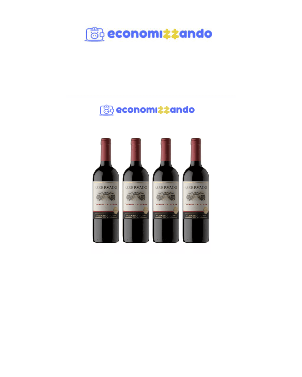 Kit 4 Vinhos Cabernet Sauvignon 750Ml Reservado - Concha Y Toro - 