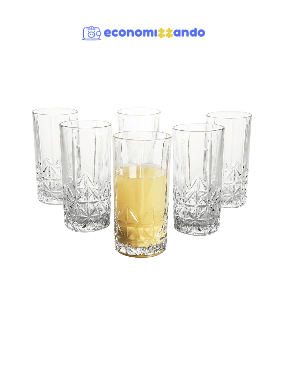 Jogo de Copos de Vidro 350ml 6 Peças Haus Concept - Pavillion