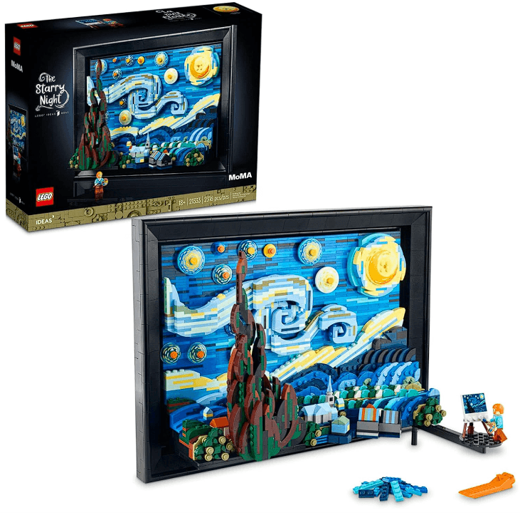 LEGO® Ideas Vincent van Gogh - A Noite Estrelada – kit para construção de modelo e exposição de arte 3D
