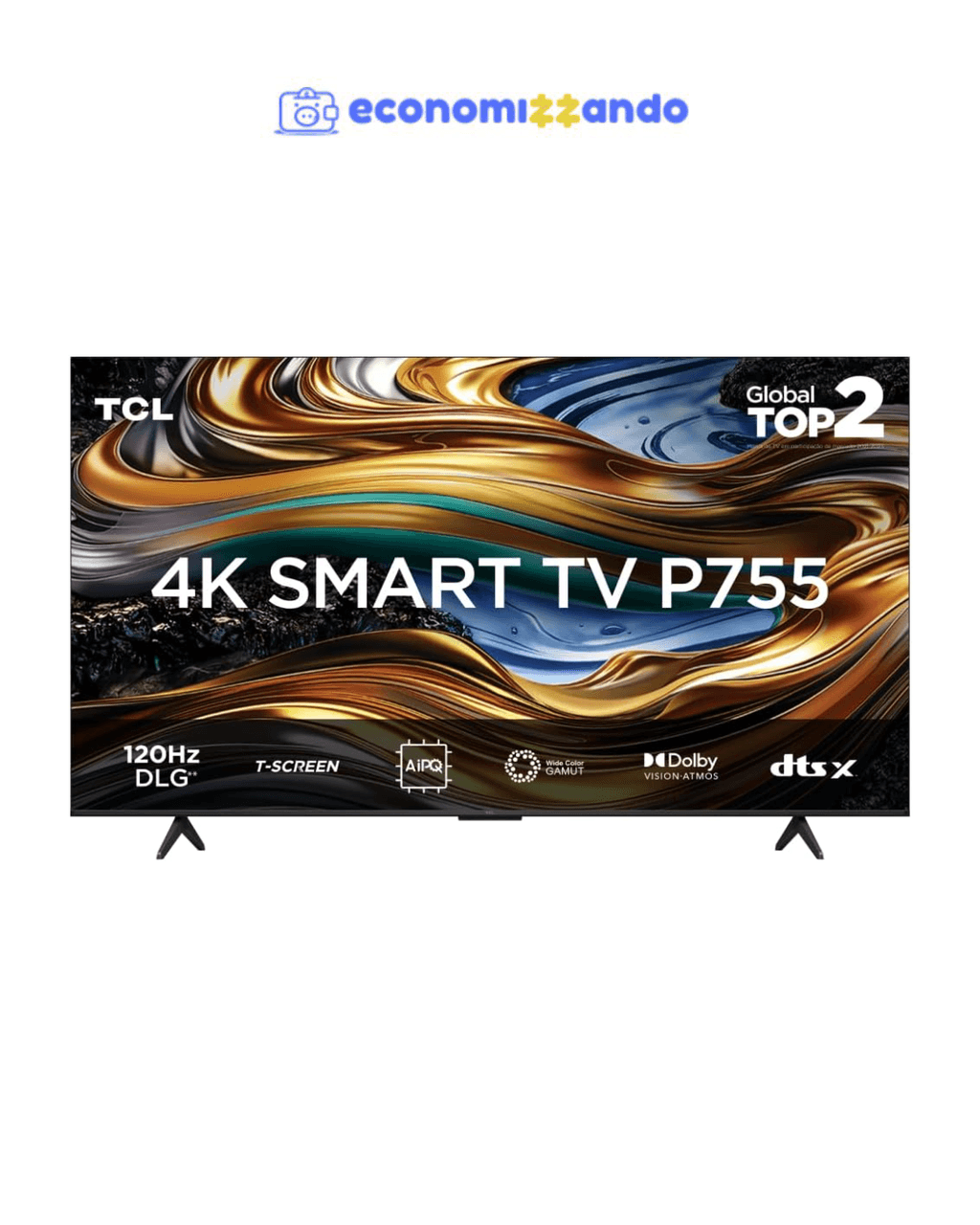 Smart TV TCL 75 Polegadas LED 4K P755 WiFi Bluetooth Google TV HDR10+ Dolby Atmos Vision 75P755