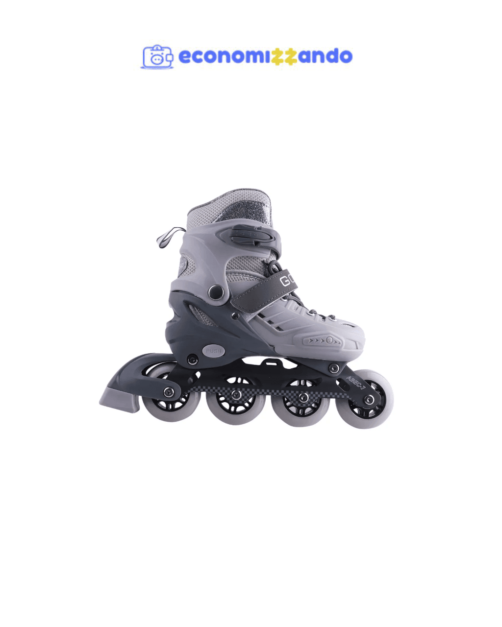 Patins in Line Infantil Gonew Plastic Frame - Cinza