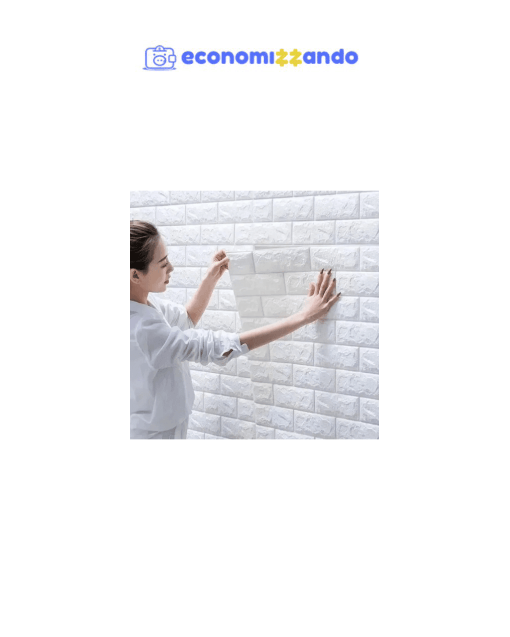 10 Placas Tijolinho 70x77cm Revestimento 3D Efeito Geométrico Auto colante - Colaí Adesivos