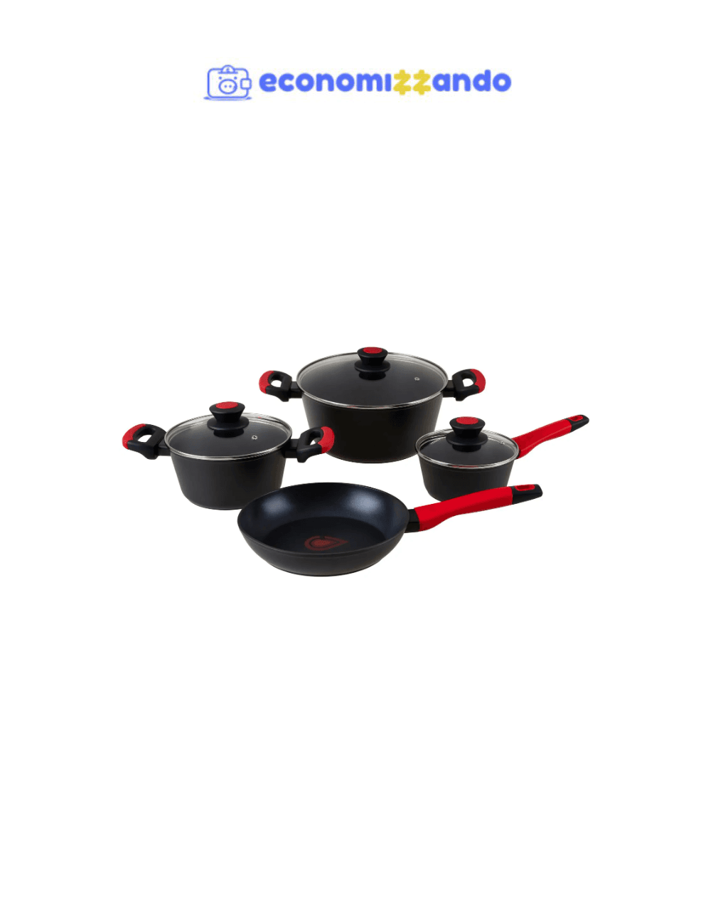 Jogo de Panelas Bergner Antiaderente de Alumínio Preto 4 Peças Chroma