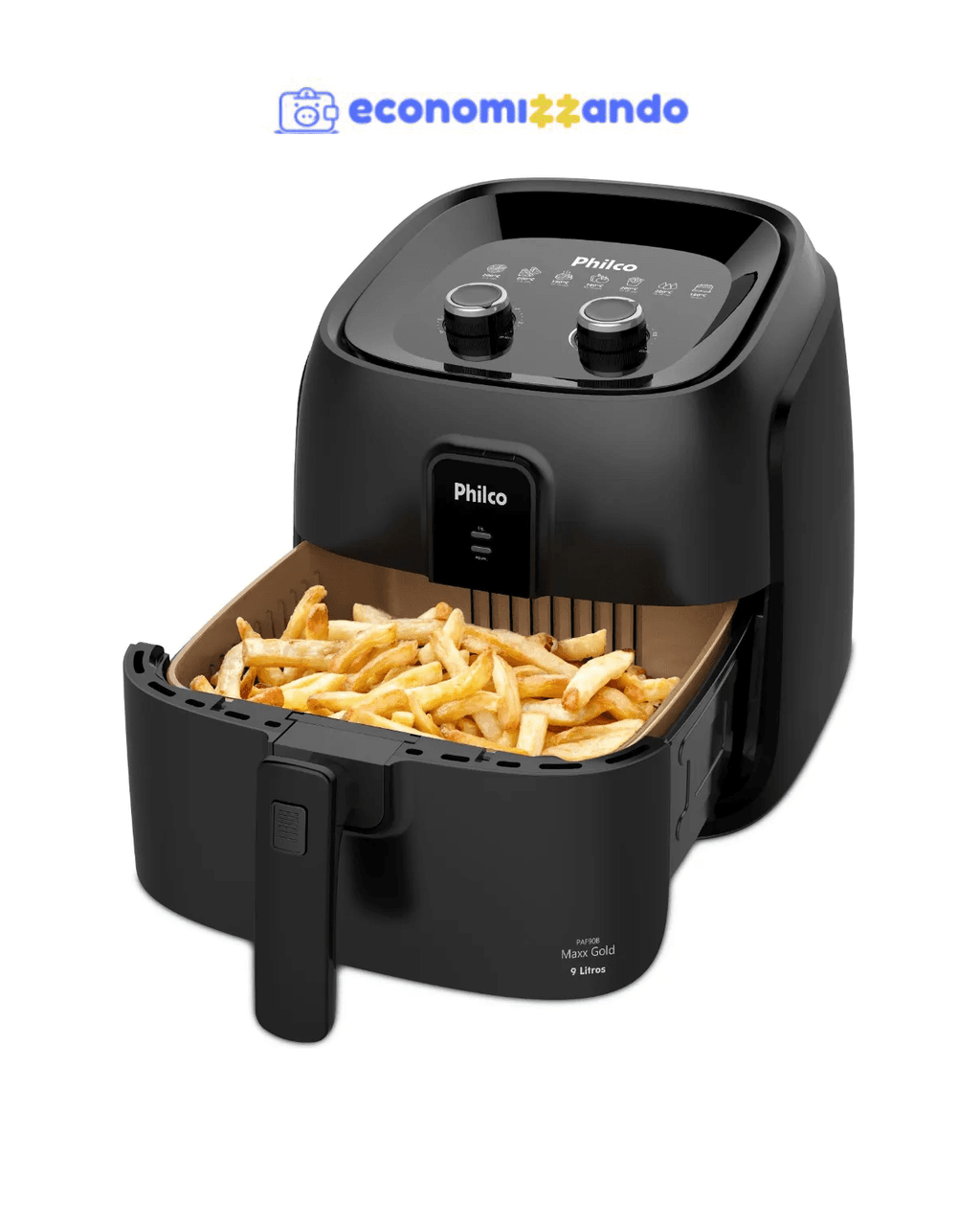 Air Fryer Philco 9l 2000w Cesto Quadrado Gold Paf90b