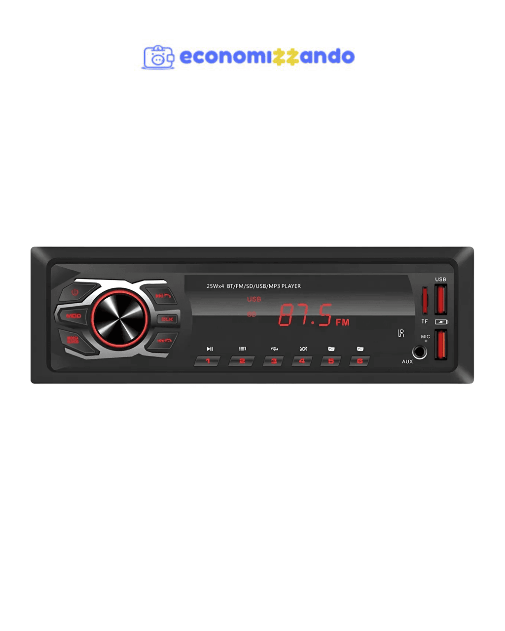 MP3 Player First Option 6688 Som Automotivo Radio Bluetooth 25W FM USB Pen Drive BT Carro Caminhonte 1 Din