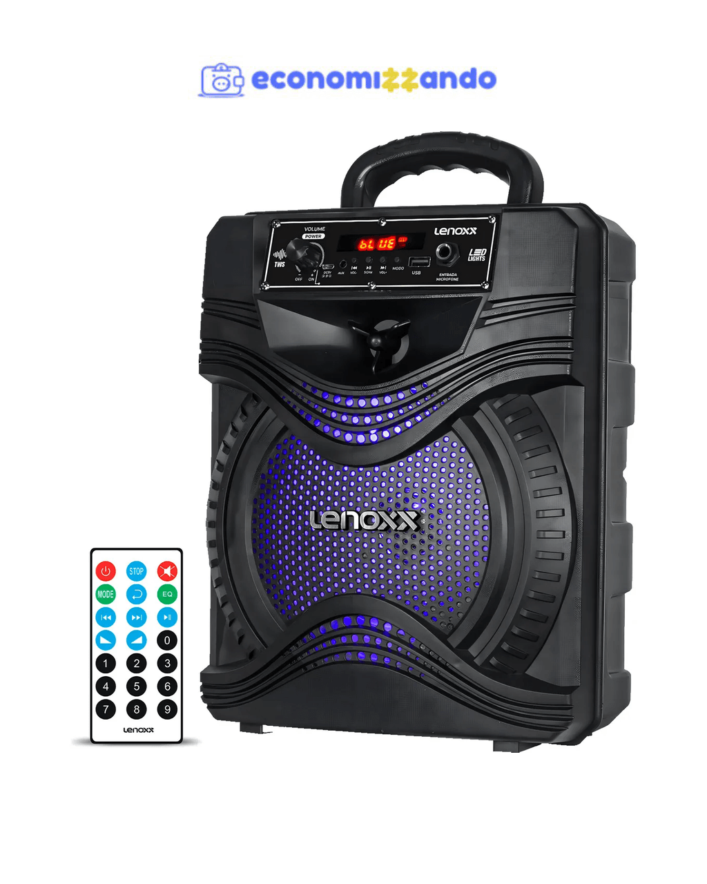 Caixa De Som Bluetooth Usb Portátil Sem Fio 120w Função Tws Ca80a Lenoxx