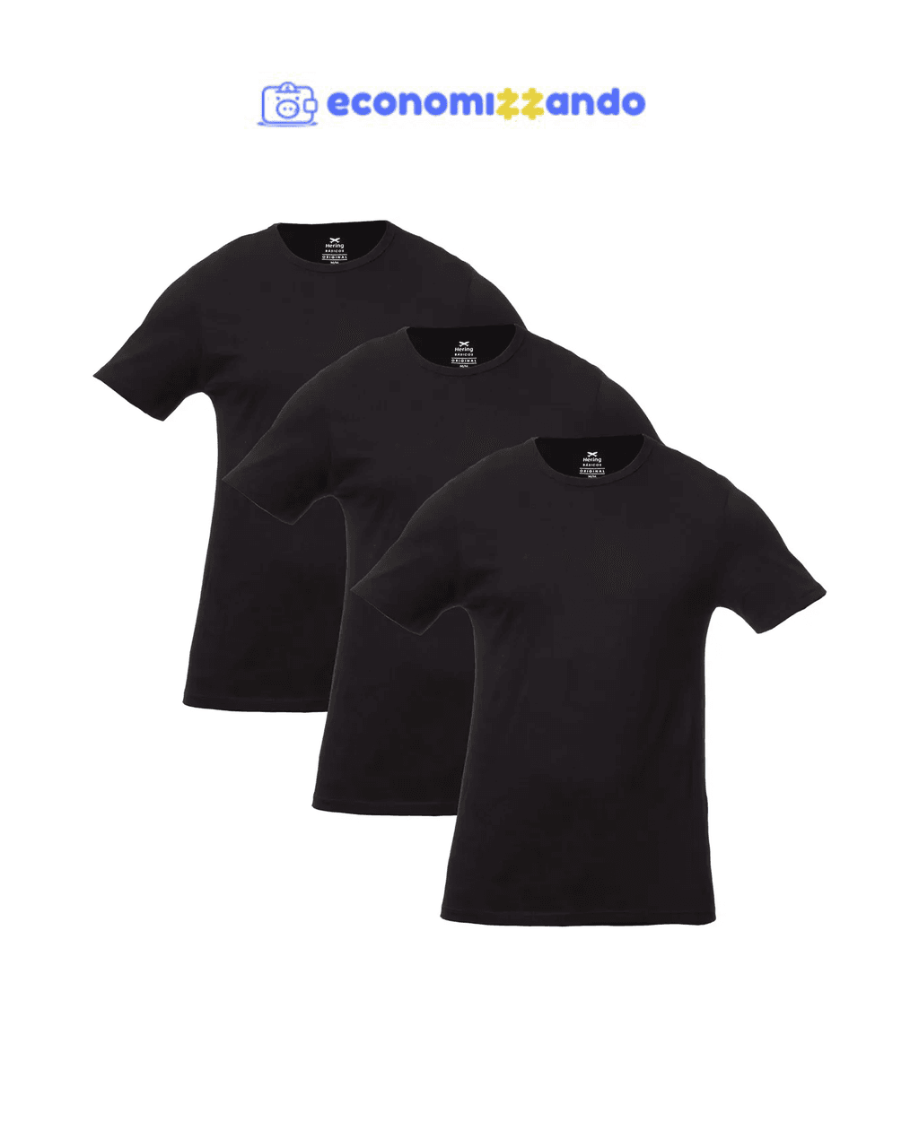Kit Com 3 Camisetas Masculinas Básicas Slim Hering