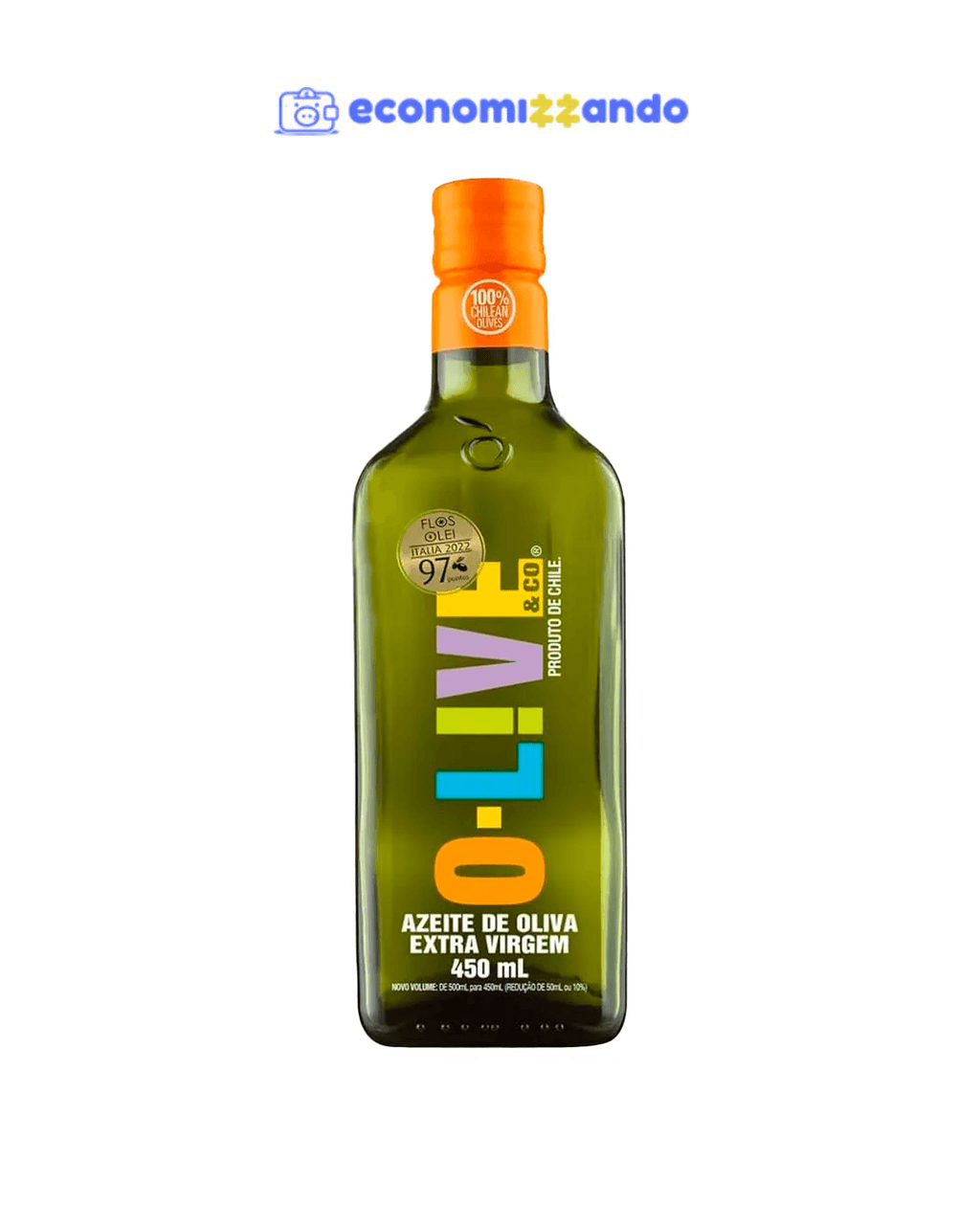 Azeite O-live extra virgem 450ml acidez máxima 0.4%