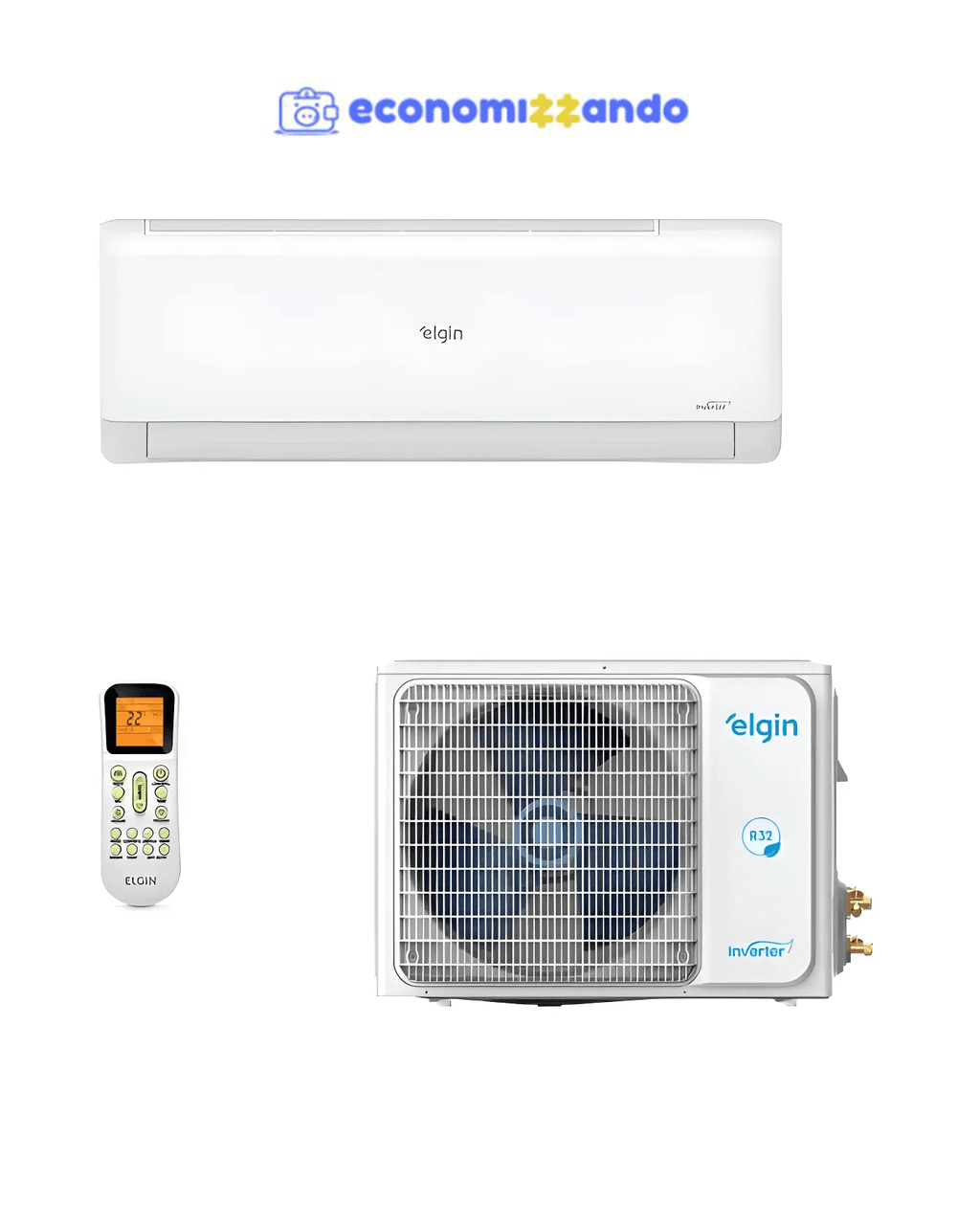 Ar Condicionado Split Hi-wall Elgin Eco Inverter Ii 9.000 Btus Frio Gás R-32