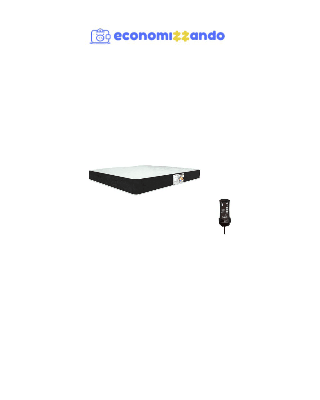 Colchão King Massageador Semi Ortopédico D33 Cor Preto + 2 Travesseiros Cervicais e 1 Pulseira Magnética