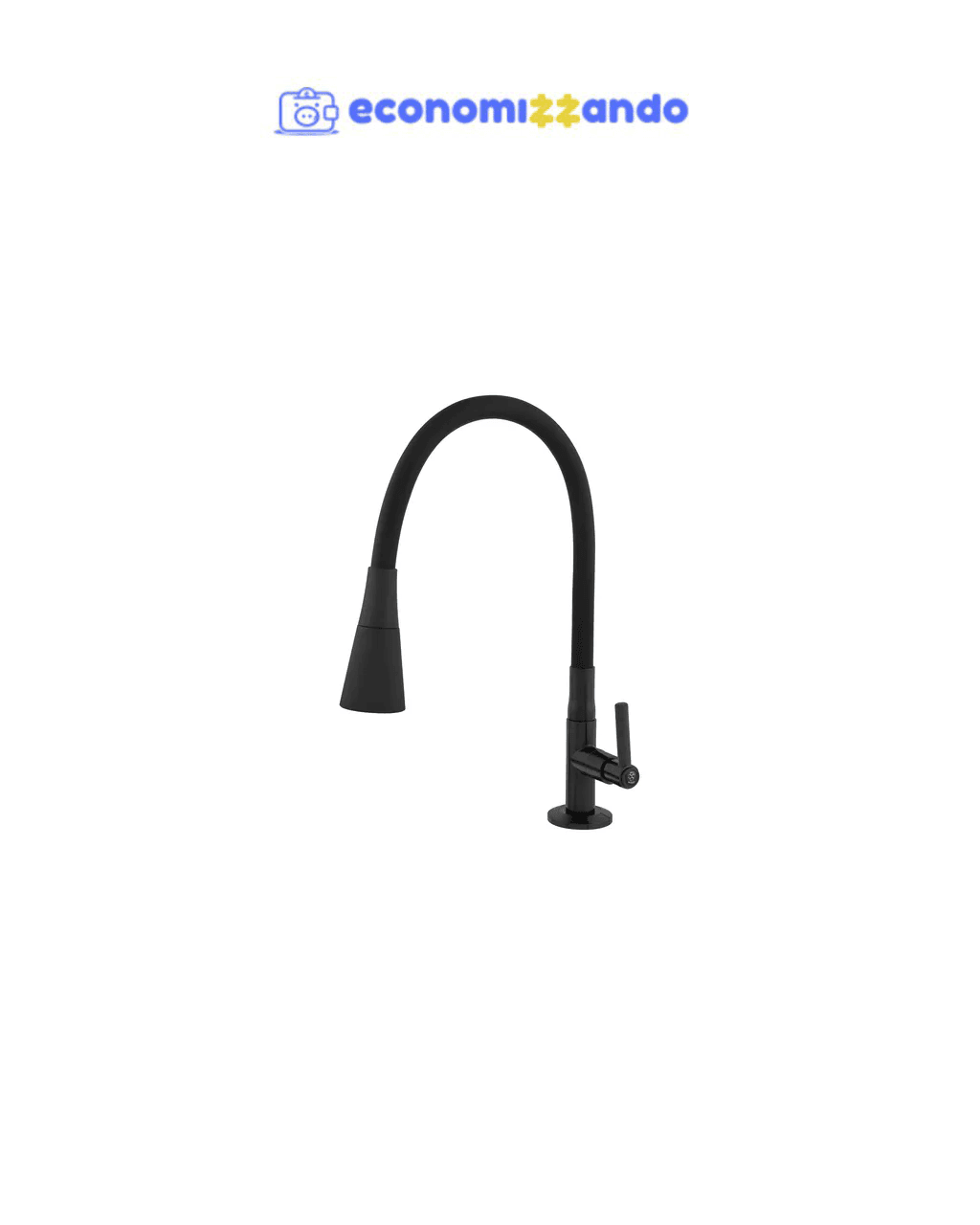 Torneira Gourmet Cozinha Mesa Pia Bancada Flexível Preta Abs