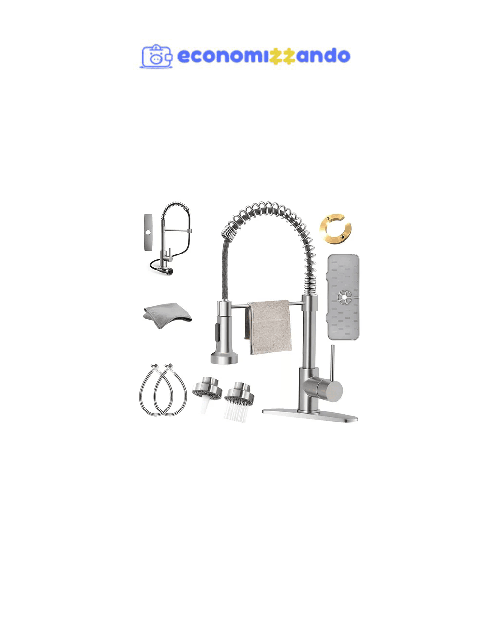Grifo Fregadero Monomando Flexible Acero Inox