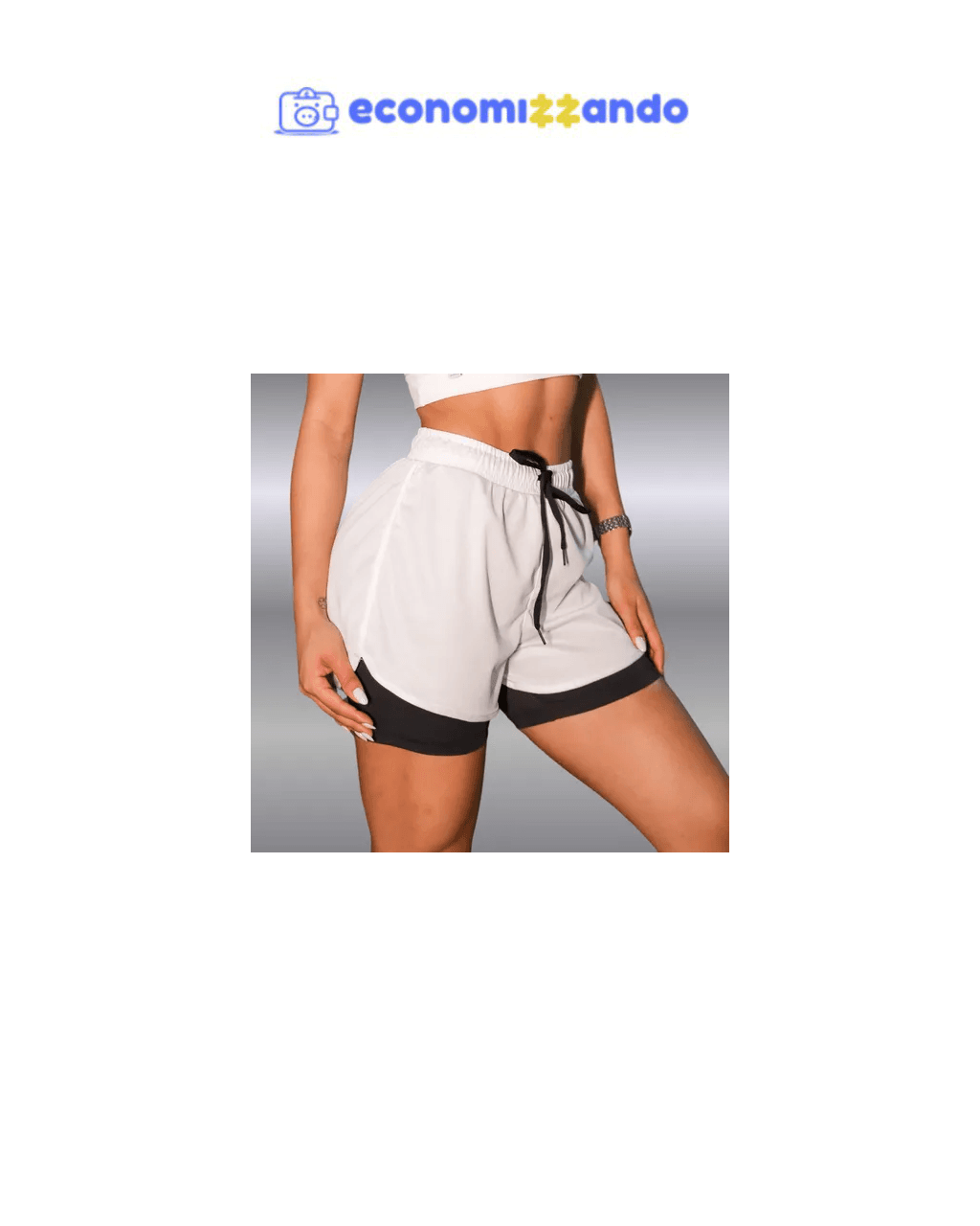 Short Duplo Compreensão Fitness Bermuda Academia Feminino