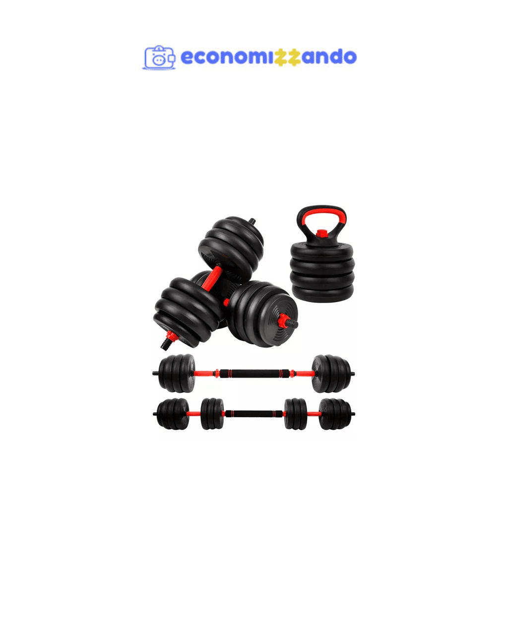 Kit De Halteres E Anilhas Ajustáveis Kettlebell Academia Fit