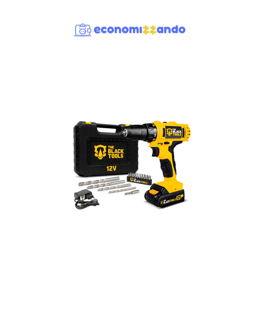 Parafusadeira Furadeira Sem Fio The Black Tools Bateria