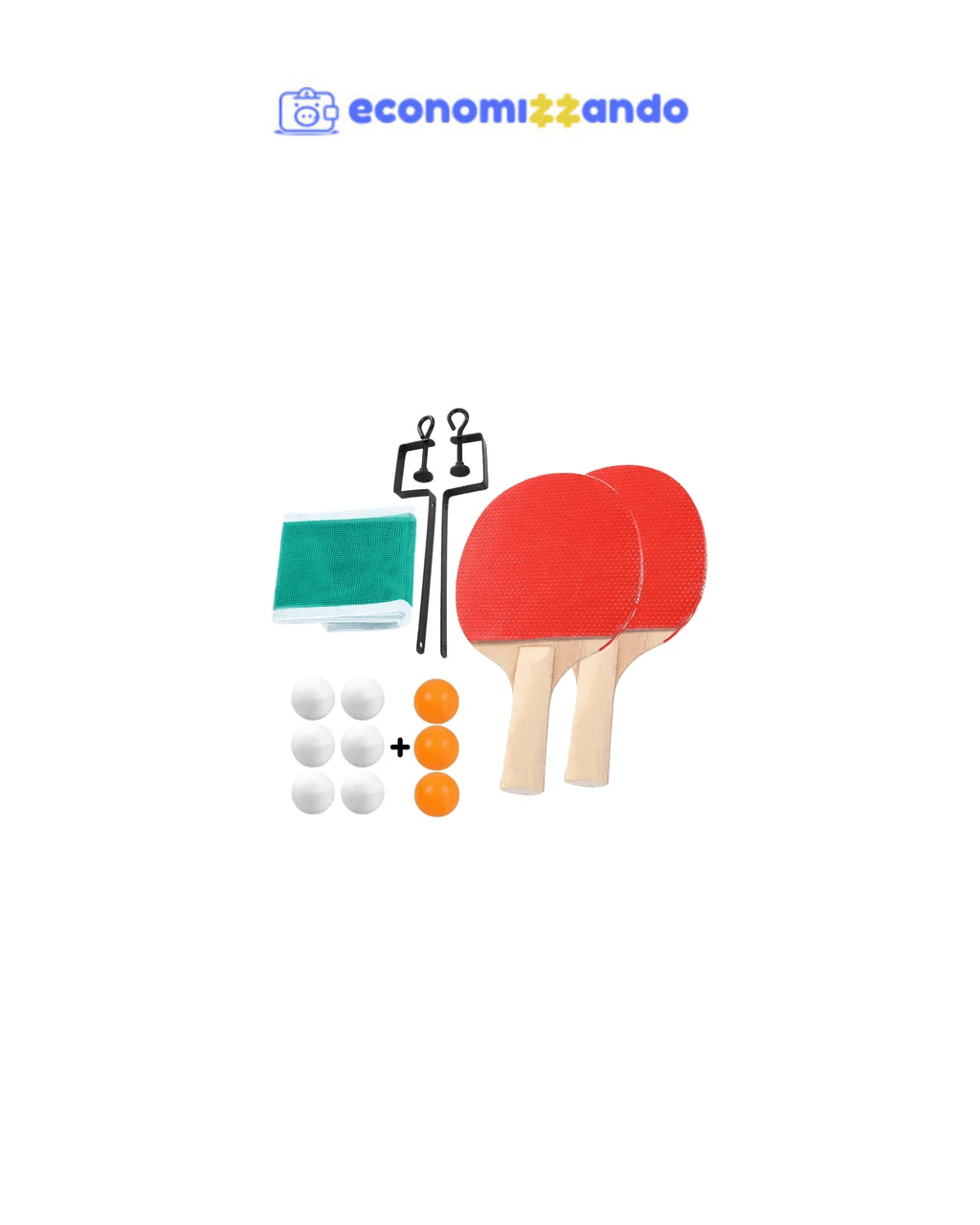 Raquete Ping Pong Tênis De Mesa Par + 9 Bolas + Rede Vermelho/preto An