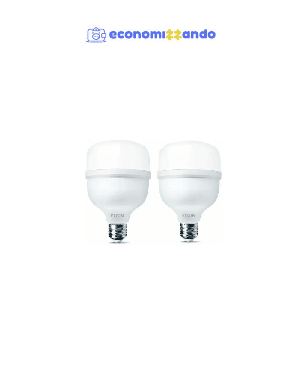 Kit 2 Lâmpadas Super Bulbo Alta Potência Led 50w 6500k Elgin Luz Branco-frio