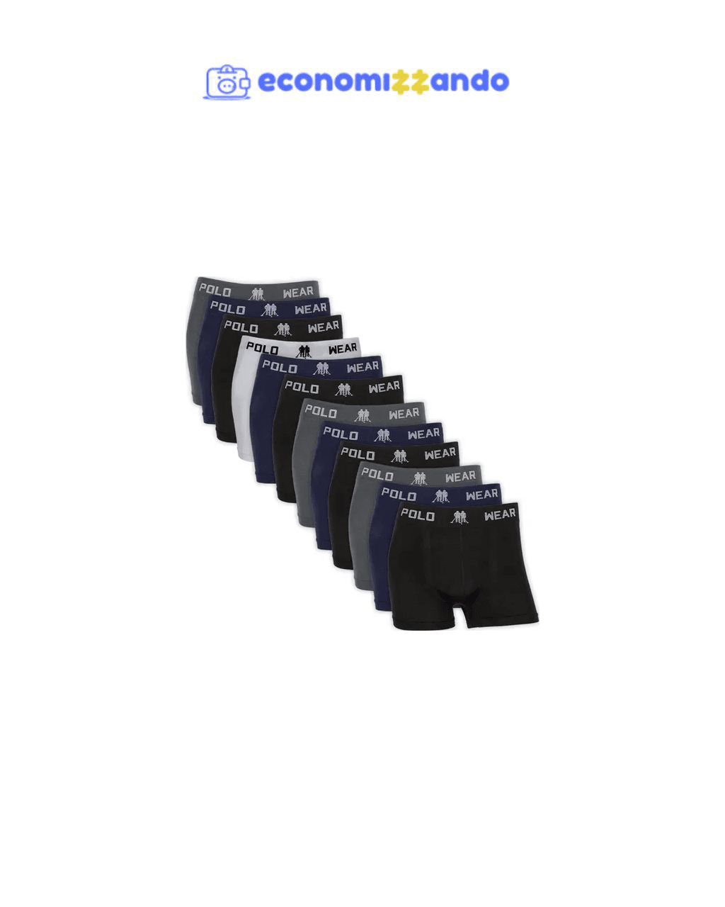 Kit 12 Cuecas Boxer Polo Wear Sem Costura Microfibra Adulto